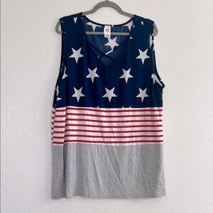 Stars and Stripes tank top, size 3X